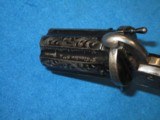 AN EARLY CIVIL WAR VERY FINELY MADE DELUXE ENGRAVED FRENCH MARKED PARIS APACHE PINFIRE PEPPERBOX PISTOL IN IN EXCELLENT CONDITION! - 6 of 11