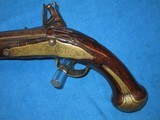 A VERY LARGE & EARLY FRENCH & INDIAN TO REVOLUTIONARY WAR MILITARY FLINTLOCK PISTOL IN NICE UNTOUCHED CONDITION! - 6 of 15