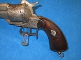 AN EARLY CIVIL WAR MILITARY TYPE DELUXE ENGRAVED OFFICERS OR EXHIBITION LARGE PINFIRE REVOLVER IN EXCELLENT CONDITION! - 2 of 14