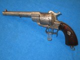AN EARLY CIVIL WAR MILITARY TYPE DELUXE ENGRAVED OFFICERS OR EXHIBITION LARGE PINFIRE REVOLVER IN EXCELLENT CONDITION! - 1 of 14