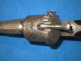AN EARLY CIVIL WAR MILITARY TYPE DELUXE ENGRAVED OFFICERS OR EXHIBITION LARGE PINFIRE REVOLVER IN EXCELLENT CONDITION! - 10 of 14
