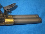 AN EARLY HIGH QUALITY 1800'S BRASS FRAME TAP LOCK DOUBLE BARREL FLINTLOCK PISTOL IN FINE UNTOUCHED CONDITION! - 8 of 15