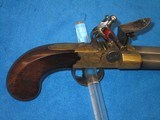AN EARLY HIGH QUALITY 1800'S BRASS FRAME TAP LOCK DOUBLE BARREL FLINTLOCK PISTOL IN FINE UNTOUCHED CONDITION! - 6 of 15