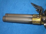 AN EARLY HIGH QUALITY 1800'S BRASS FRAME TAP LOCK DOUBLE BARREL FLINTLOCK PISTOL IN FINE UNTOUCHED CONDITION! - 4 of 15