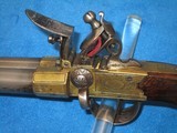 AN EARLY HIGH QUALITY 1800'S BRASS FRAME TAP LOCK DOUBLE BARREL FLINTLOCK PISTOL IN FINE UNTOUCHED CONDITION! - 3 of 15