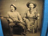 AN EARLY CIVIL WAR 1/6 PLATE TINTYPE OF TWO RHODE ISLAND BROTHERS, ONE HOLDING A HENRY RIFLE FROM EAST GREENWICH THAT TRAINED SOLDIERS IN CIVIL WAR! - 3 of 3
