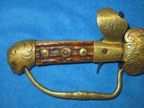 AN EARLY 1800'S GERMAN MADE PERCUSSION LION HEAD POMMEL SWORD PISTOL IN VERY NICE UNTOUCHED CONDITION! - 4 of 13