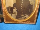AN EARLY & SCARCE 1850'S ID'ED 1/2 PLATE AMBROTYPE OF A U.S. MILITIA OFFICER WEARING A RARE EAGLE & STARS BELT BUCKLE! - 5 of 8