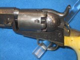 A VERY EARLY & SCARCE CIVIL WAR DELUXE FACTORY ENGRAVED COLT MODEL 1849 PERCUSSION POCKET REVOLVER WITH DELUXE FACTORY GRIPS IN NICE UNTOUCHED CONDITI - 3 of 11