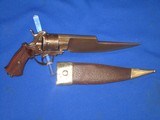 AN EARLY AND SCARCE 1800'S FRENCH "DUMONTHIER" MARKED ELGIN CUTLASS STYLE PINFIRE REVOLVING KNIFE PISTOL
IN VERY NICE CONDITION! - 4 of 12