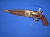 AN EARLY AND SCARCE 1800'S FRENCH "DUMONTHIER" MARKED ELGIN CUTLASS STYLE PINFIRE REVOLVING KNIFE PISTOL
IN VERY NICE CONDITION! - 12 of 12