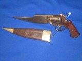 AN EARLY AND SCARCE 1800'S FRENCH "DUMONTHIER" MARKED ELGIN CUTLASS STYLE PINFIRE REVOLVING KNIFE PISTOL
IN VERY NICE CONDITION! - 1 of 12