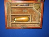 AN EARLY & RARE CIVIL WAR BEVELED LID CASE WITH ACCESSORIES FOR A PERCUSSION PECARE & SMITH 10 SHOT PEPPERBOX PISTOL IN FINE UNTOUCHED CONDITION! - 3 of 8