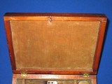 AN EARLY & RARE CIVIL WAR BEVELED LID CASE WITH ACCESSORIES FOR A PERCUSSION PECARE & SMITH 10 SHOT PEPPERBOX PISTOL IN FINE UNTOUCHED CONDITION! - 2 of 8