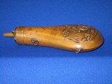 AN EARLY & VERY SCARCE U.S. CIVIL WAR POWDER FLASK FOR A .36 CALIBER COLT FIRST MODEL 1855 REVOLVING RIFLE, 1855 REVOLVING CARBINE, OR A COLT CUT FOR - 9 of 10