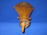 AN EARLY & VERY SCARCE U.S. CIVIL WAR POWDER FLASK FOR A .36 CALIBER COLT FIRST MODEL 1855 REVOLVING RIFLE, 1855 REVOLVING CARBINE, OR A COLT CUT FOR - 7 of 10