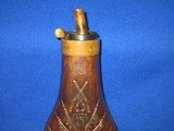 AN EARLY & SCARCE CIVIL WAR "KM645" & "COLT'S PATENT" MARKED KRIEGS MARINE MODEL 1851 COLT PERCUSSION NAVY POWDER FLASKIN EX - 2 of 12