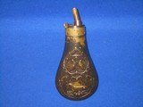 A CIVIL WAR REMINGTON PERCUSSION ARMY OR NAVY REVOLVER POWDER FLASK IN VERY GOOD UNTOUCHED CONDITION! - 2 of 12