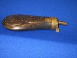 A CIVIL WAR REMINGTON PERCUSSION ARMY OR NAVY REVOLVER POWDER FLASK IN VERY GOOD UNTOUCHED CONDITION! - 7 of 12
