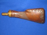 A SCARCE CIVIL WAR LARGE 9 INCH GUN STOCK POWDER FLASK MADE BY "DIXON & SONS" IN VERY FINE UNTOUCHED CONDITION! - 1 of 11