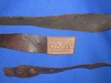 AN EARLY AND VERY SCARCE CIVIL WAR CONFEDERATE "C.S.A." RECTANGULAR BUCKLE WITH ORIGINAL CONFEDERATE BELT IN VERY NICE UNTOUCHED CONDITION! - 4 of 12