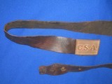 AN EARLY AND VERY SCARCE CIVIL WAR CONFEDERATE "C.S.A." RECTANGULAR BUCKLE WITH ORIGINAL CONFEDERATE BELT IN VERY NICE UNTOUCHED CONDITION! - 5 of 12
