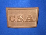 AN EARLY AND VERY SCARCE CIVIL WAR CONFEDERATE "C.S.A." RECTANGULAR BUCKLE WITH ORIGINAL CONFEDERATE BELT IN VERY NICE UNTOUCHED CONDITION! - 11 of 12
