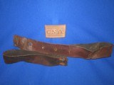 AN EARLY AND VERY SCARCE CIVIL WAR CONFEDERATE "C.S.A." RECTANGULAR BUCKLE WITH ORIGINAL CONFEDERATE BELT IN VERY NICE UNTOUCHED CONDITION! - 1 of 12