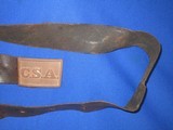 AN EARLY AND VERY SCARCE CIVIL WAR CONFEDERATE "C.S.A." RECTANGULAR BUCKLE WITH ORIGINAL CONFEDERATE BELT IN VERY NICE UNTOUCHED CONDITION! - 6 of 12