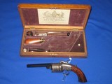 AN EARLY & RARE CASED JOSEPH LANG ENGRAVED PERCUSSION DRAGOON REVOLVER WITH A RARE GAS SEAL CYLINDER IN MINT CONDITION! - 2 of 17