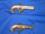 A Scarce Pair Of Civil War Cased Moore's Patent Firearms Co. No. 1 Deringers In Fine Untouched Condition! - 6 of 11