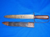 Civil War Confederate Large D-Guard Bowie Knife with Original Leather Scabbard - 4 of 4