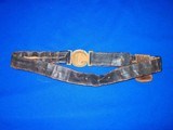 Early & Large U.S.N. Civil War Two Piece Officers Naval Buckle On Its Original Belt with a Leather Knife Frog  - 4 of 4