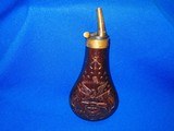 Civil War Colt Model 1851 Eagle, Cannon, Flags, and Stars Percussion Navy Powder Flask - 1 of 4