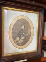 U.S. Civil War Beautiful Framed Albumen Tinned Photograph of a Cavalry NCO - 1 of 10
