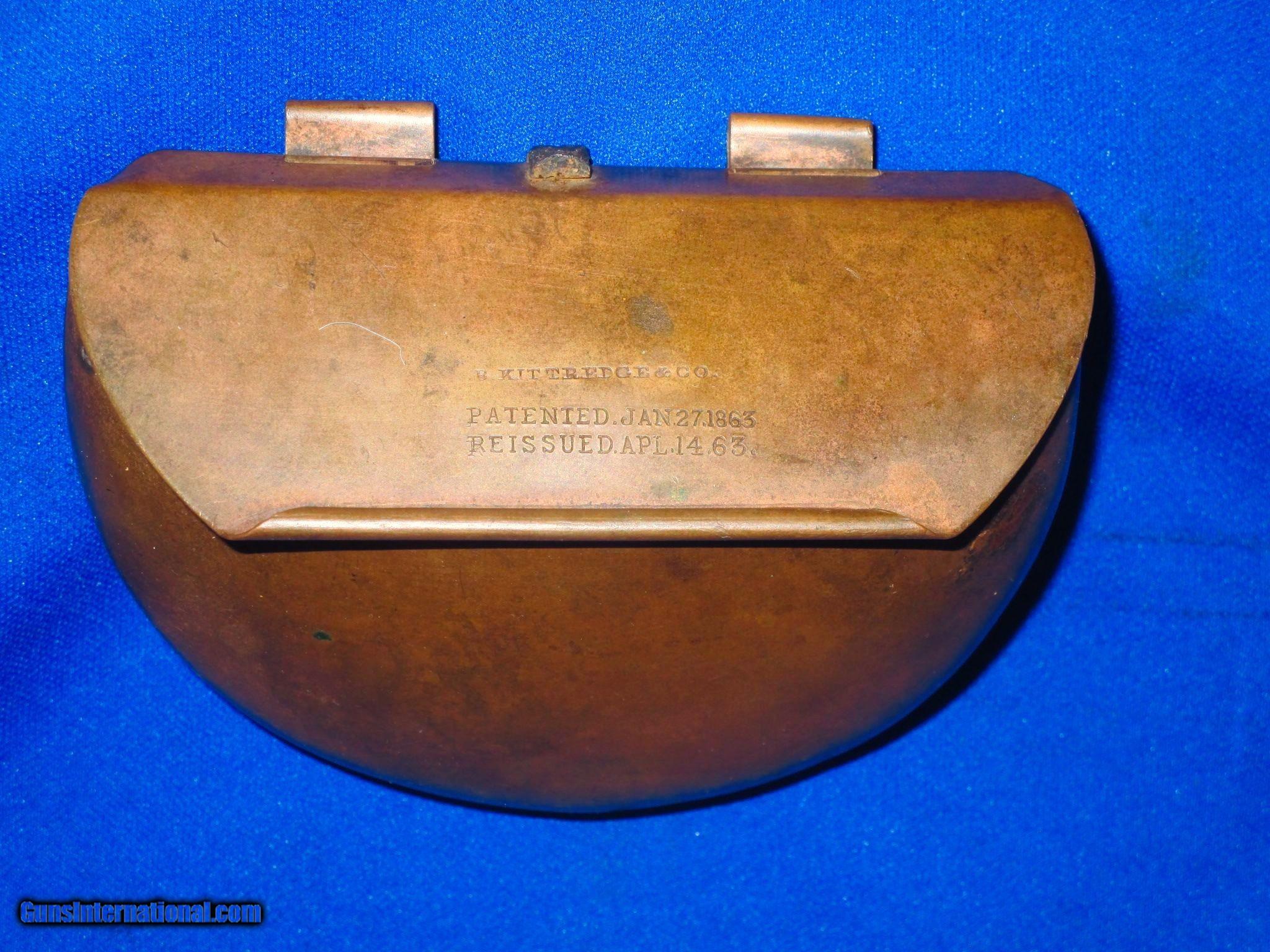 U.S. Civil War 1863 Brass Kittredge & Co. Cartridge Box