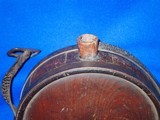 Early and Scarce Civil War Confederate Wood Canteen With Wood Spout And Original Leather Field Made Sling - 3 of 4