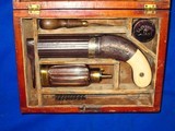 Rare 1840's To Early 1850's Pre Civil War Cased Percussion Engraved Pecare & Smith Ten Shot Pepperbox Pistol With Scarce Silver Nipple Shield - 2 of 4