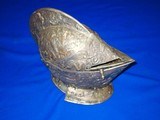 An Early and Rare, Mid 1800's Raised And Embossed Maximilian Armored Helmet Casted Directly From The Original 1500's Maximilian Helmet By A European M - 2 of 4