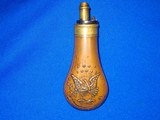 An Early And Very Rare Civil War Double Sided Eagle, Shield, And Stars Powder Flask For An Early Percussion Sharps Pistol In Fine Untouched Condition! - 2 of 4