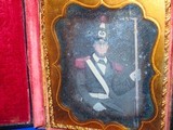 An Early & Rare 1/6 Plate Color Tinted Daguerreotype Of A New York 1851 Militia Soldier In Full Uniform Id'ed To 