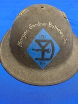 WWI Hand Painted M1917 Doughboy Helmet 26th Division - 7 of 9