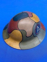 WWI U.S. Army Corp of Engineers Hand Painted Helmet - 4 of 10