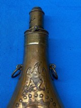 Civil War era Batty Martial Peace Powder Flask - 5 of 12
