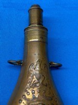 Civil War era Batty Martial Peace Powder Flask - 2 of 12
