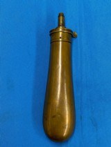 Early Civil War C & J.W. Hawksley Large Pistol or Revolver Large Bag Powder Flask - 4 of 9