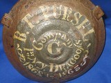 A Wonderful Period Painted U.S. Civil War Bullseye Canteen Identified To 