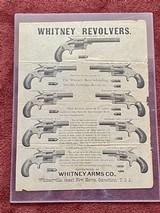 Original and Rare Late 19th Century Whitney Revolver Broadside