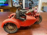 Original 1930s Hubley Cast Iron Indian Motorcycle and Sidecar - 2 of 10