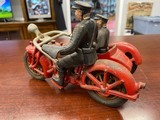 Original 1930s Hubley Cast Iron Indian Motorcycle and Sidecar - 4 of 10